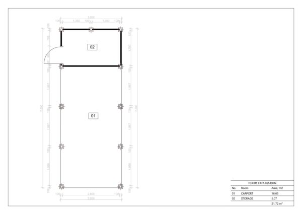 Carport Snitter, 21 m²