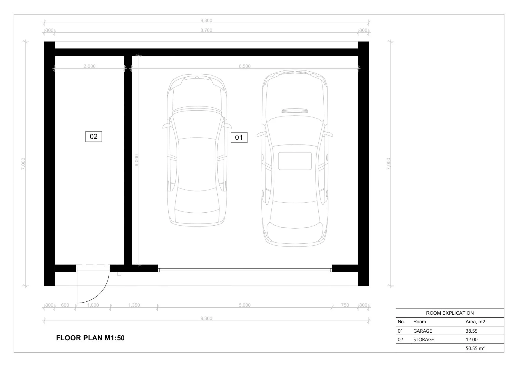 Isoleret Dobbelt Garage Carnforth, 50 m²