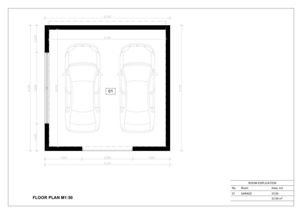 Isoleret Dobbelt Garage Dalton, 33 m²