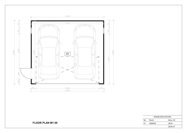 Isoleret Dobbelt Garage Weymouth, 28 m²