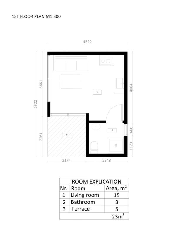 Isoleret Havehus Andora, 23 m²