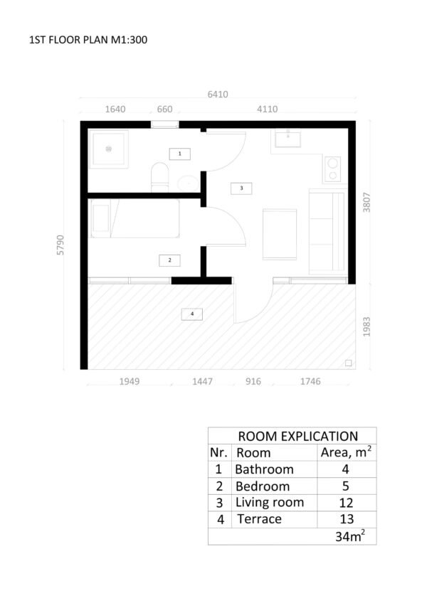 Isoleret Havehus Hull, 34 m²