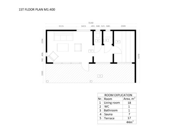 Isoleret Sauna Anneks Med Lounge Peterborough, 44 m²