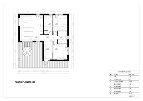 Luksus Anneks Dunglas, 103 m²
