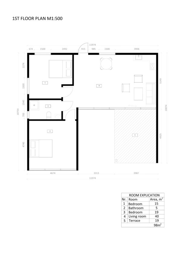 Præfabrikeret Sommerhus Berlin, 98 m²