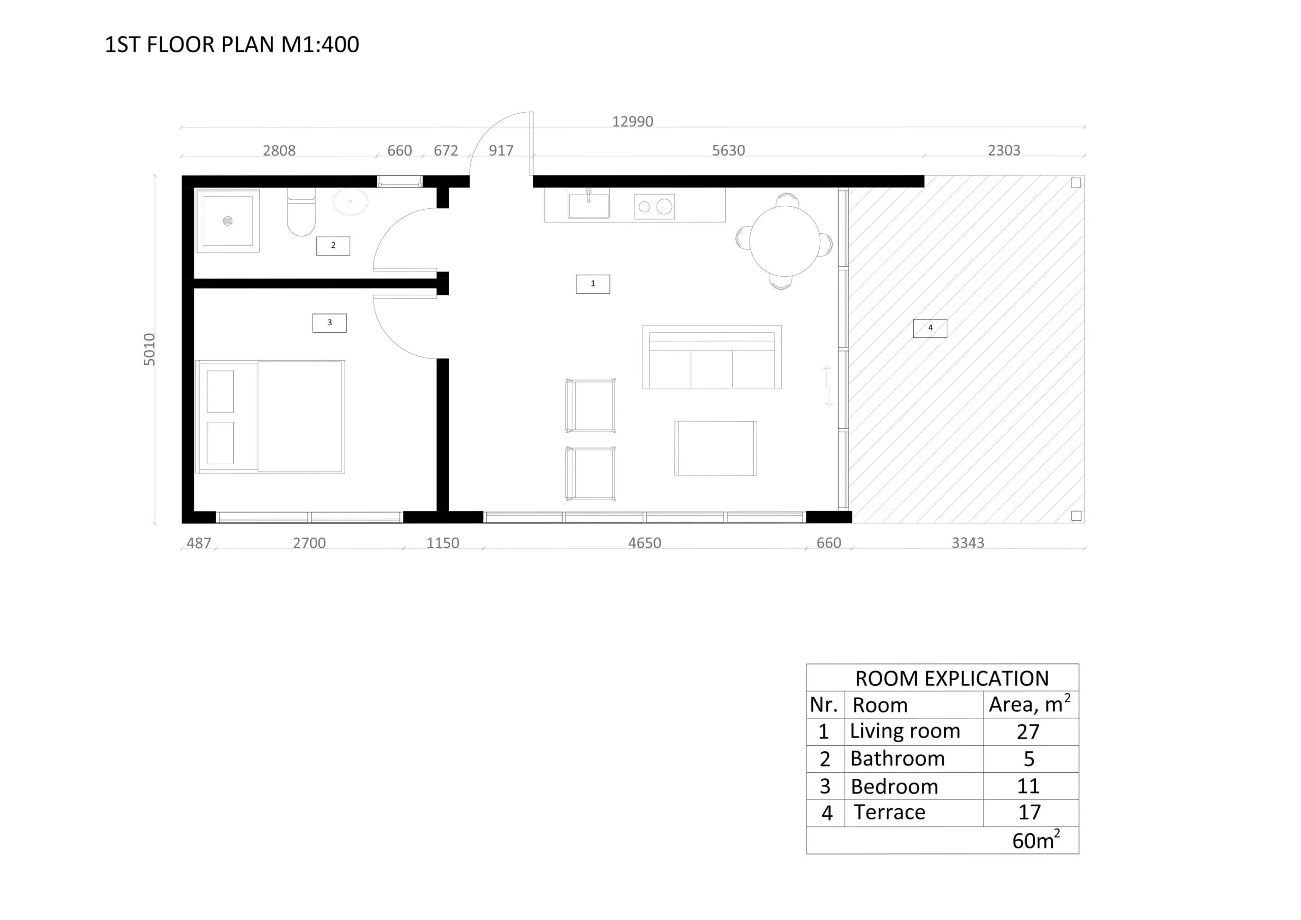 Præfabrikeret Sommerhus Freetown, 60 m²