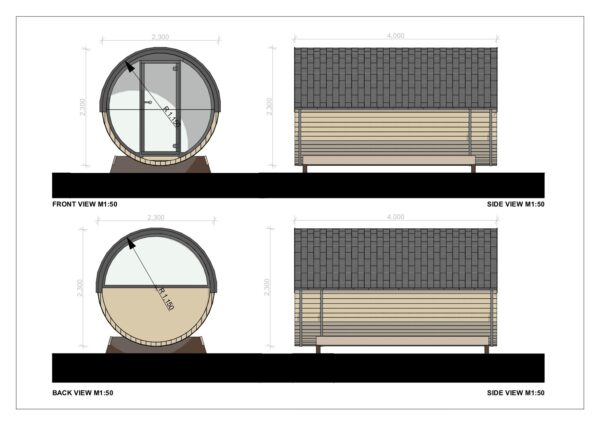 Saunatønde Fleetwood, 2.3x4.0