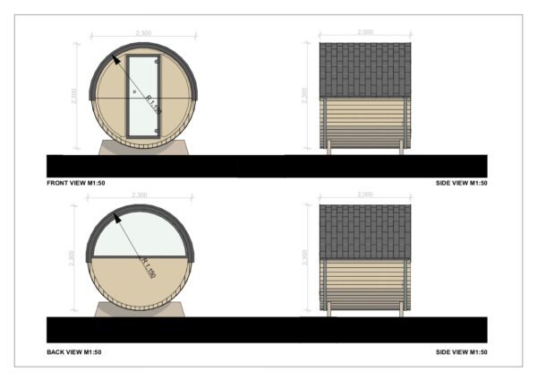 Saunatønde Preston, 2.3x2.0