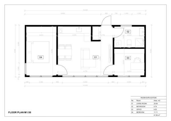 Isoleret Havehus Nimes, 47 m²