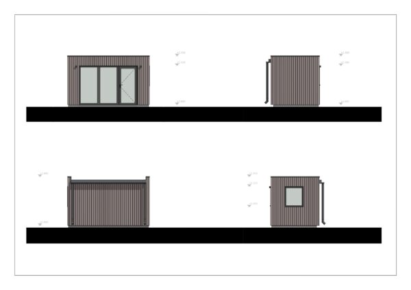 Isoleret  Container Hus Tolz, 9 m²