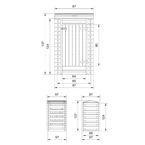 Affaldsspandsdæksel SH616 – 97 x 97 cm – 1 m2 - Image 5