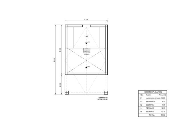 Blokhut Eva, (Geïsoleerd, 44 mm + gevelbekleding), 39m² met 12m² zolder