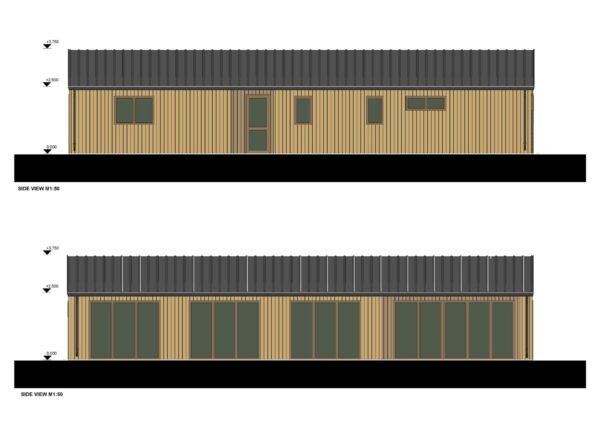 Houten Huis Zoe (Geïsoleerd, 44 mm + gevelbekleding), 115 m²