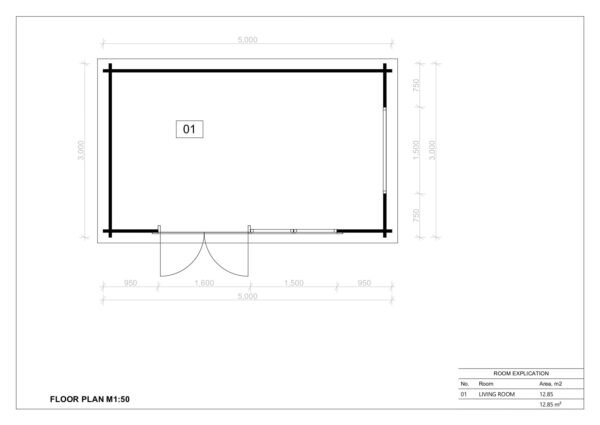 Blokhut Richard 44mm, 15m²