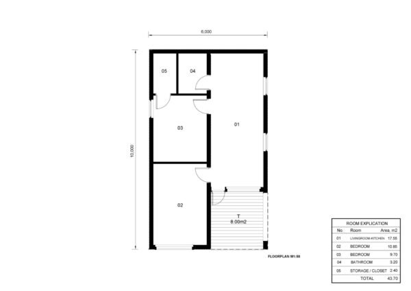 Houtskeletbouw Woonunit Rein (Geïsoleerd) 60m²