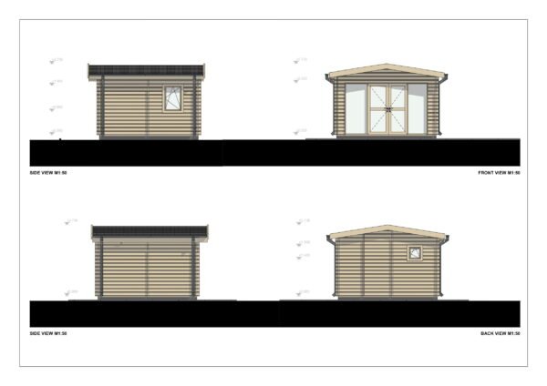 Medinė Pirtis Beržas 44mm, 16 m²