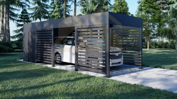 Moderne Aluminium Carport Snitter, 21 M²