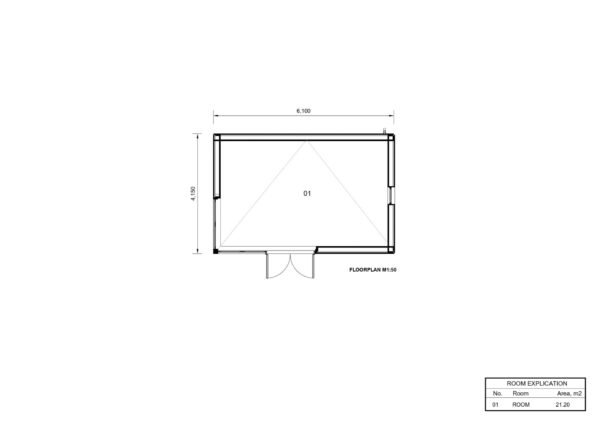 Houten Huis Hugo (Geïsoleerd, 34mm + gevelbekleding), 20m²