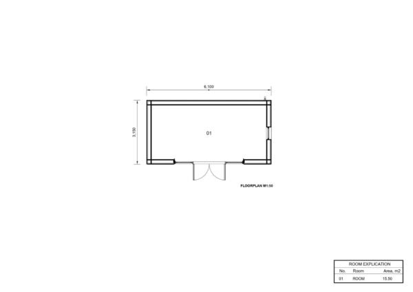 Houten Huis Hugo (Geïsoleerd, 34mm + gevelbekleding), 15m²