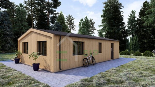 Houten huis Lotte (Geïsoleerd, 44 mm + gevelbekleding), 63 m²