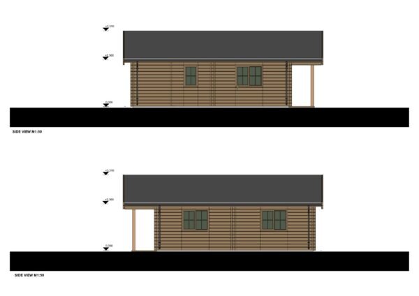 Blokhut Tess (Geïsoleerd, 44+44mm), 100m²