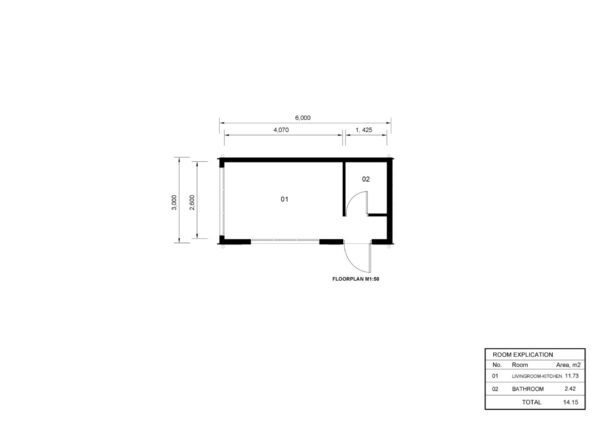 Containerwoning Bianca (Geïnstalleerd) 18m²