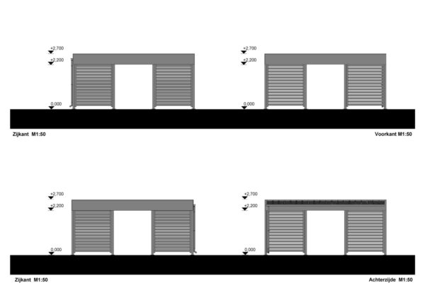 Dubbele Stalen Carport Rita R, 6x6, 36m²