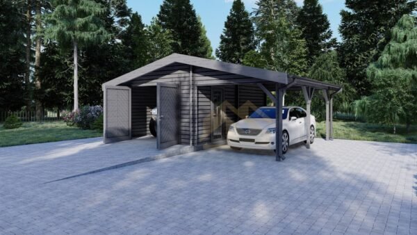 Houten Garage Carport 44mm, PerdikkasII 6x7 m