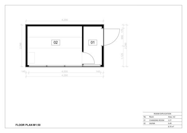 Houten Sauna William, 8M²