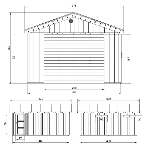 Luksus garage i træ SH506 - 354 x 486 cm – 17 m2 - Image 4