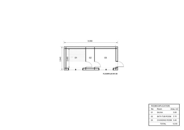 Tuinkantoor Timo (44 mm + Gevelbekleding), 12.5 m²