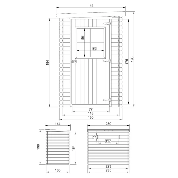 Haveskur med gulv SH522 - 130 x 235 cm – 3 m2 - Image 2