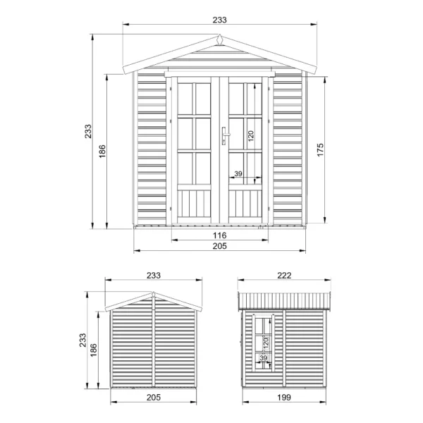 Redskabsskur med gulv SH560 – 205 x 199 cm – 4 m2 - Image 5