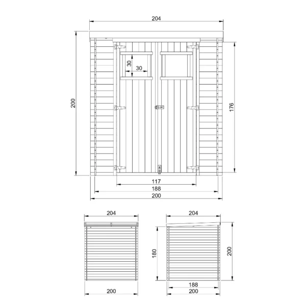 Redskabsskur SH515 - 200 x 200 cm – 4 m2 - Image 4