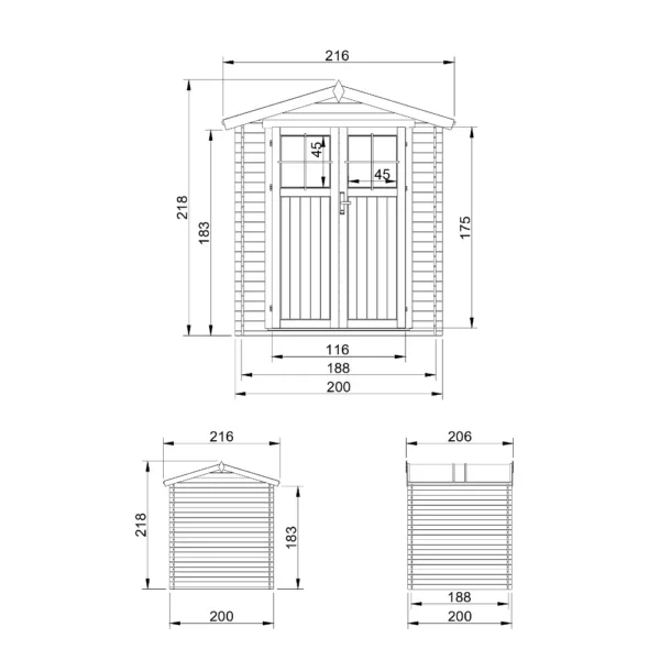 Redskabsskur SH531 - 200 x 200 cm – 4 m2 - Image 4