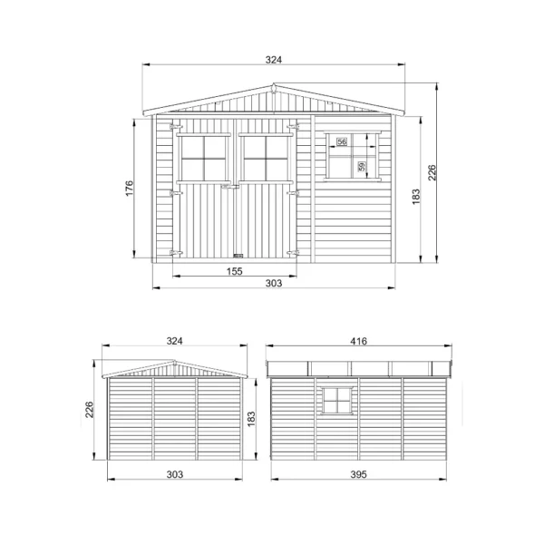 Havehus SH554 – 303 x 395 cm – 12 m2 - Image 4