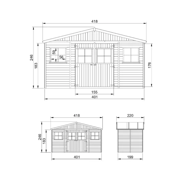 Haveskur SH551 – 401 x 199 cm – 8 m2 - Image 4