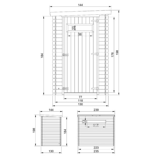 Haveskur med gulv SH521 - 130 x 235 cm – 3 m2 - Image 3