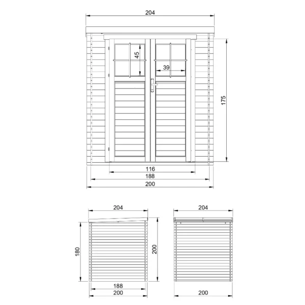 Haveskur med gulv SH541 – 200 x 200 cm – 4 m2 - Image 4