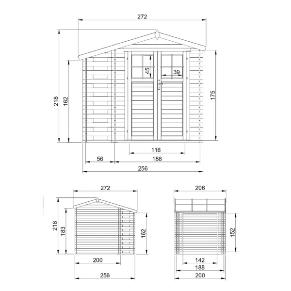 Redskabsskur med gulv SH550 - 256 x 200 cm – 5 m2 - Image 3