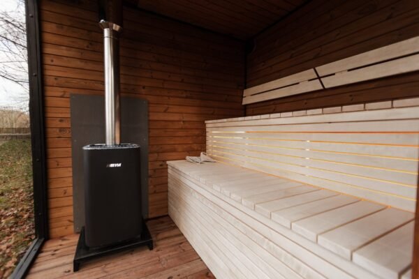 2-in-1 Udendørs Sauna + Vildmarksbad 5M x 2.45M, Kasper